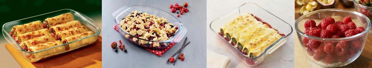Fuentes Pyrex y recipientes para horno